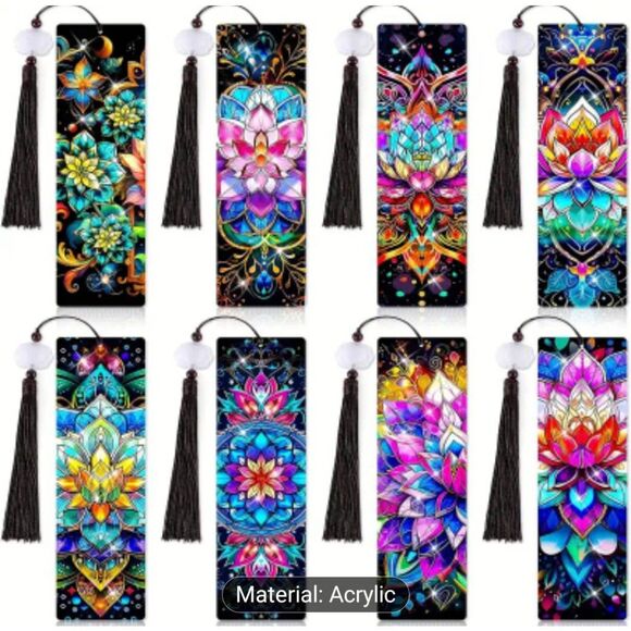 Six mandala diamond acrylic bookmarks paintings diy - Picture 1 of 2